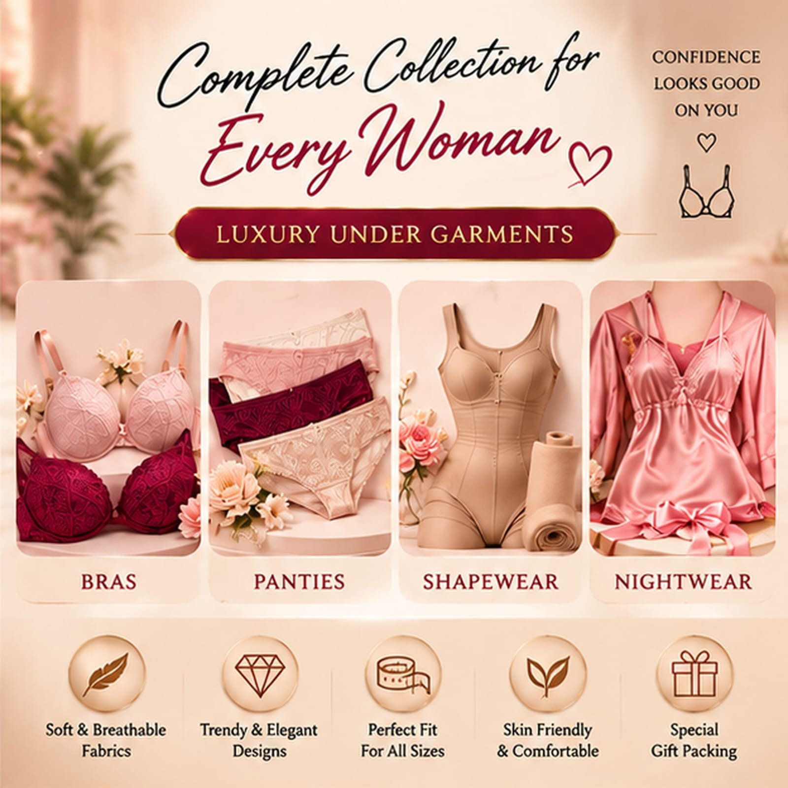 Complete Collection - Bras, Panties, Shapewear and Nightwear