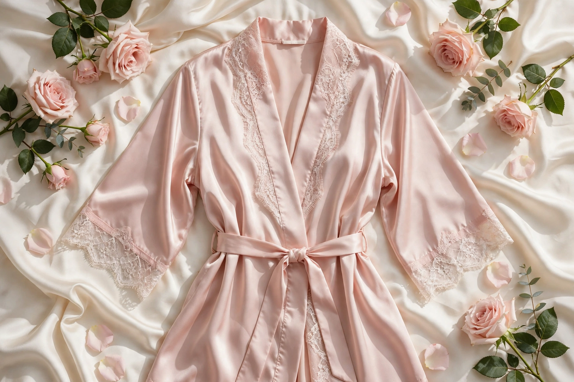 Beige Silk Robe